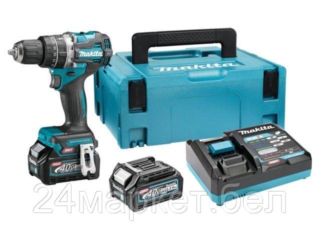 Аккум. ударная дрель-шуруповерт MAKITA HP002GD201 в кейсе (40.0 В, 2 акк., 2.5 А/ч Li-Ion, 2 скор., 65 Нм, шурупы до 13 мм, сверление в металле до 13 HP002GD201