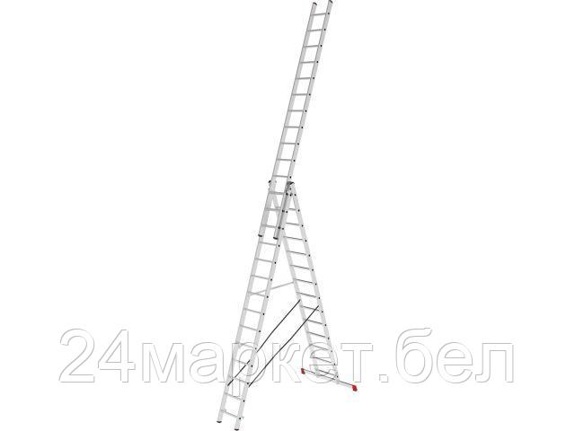 Лестница алюм. 3-х секц. 356/949/376см 3х14 ступ., 21,5кг PRO STARTUL (ST9942-14)