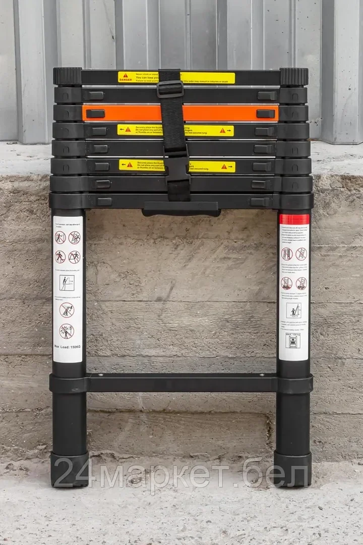 Лестница телескопическая алюм. бытовая 2.6м (9 ступ.) Rock FORCE RF-UP260