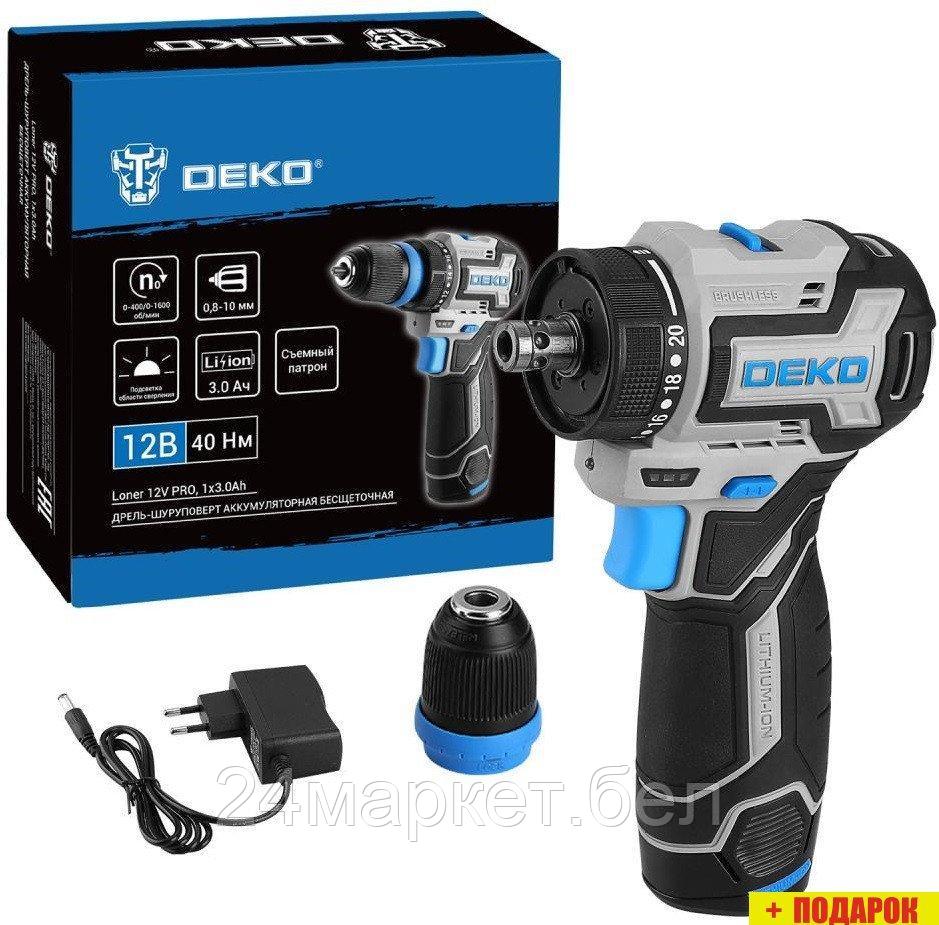 Дрель-шуруповерт Deko Loner 12V PRO 085-1121 (с 1-им АКБ)