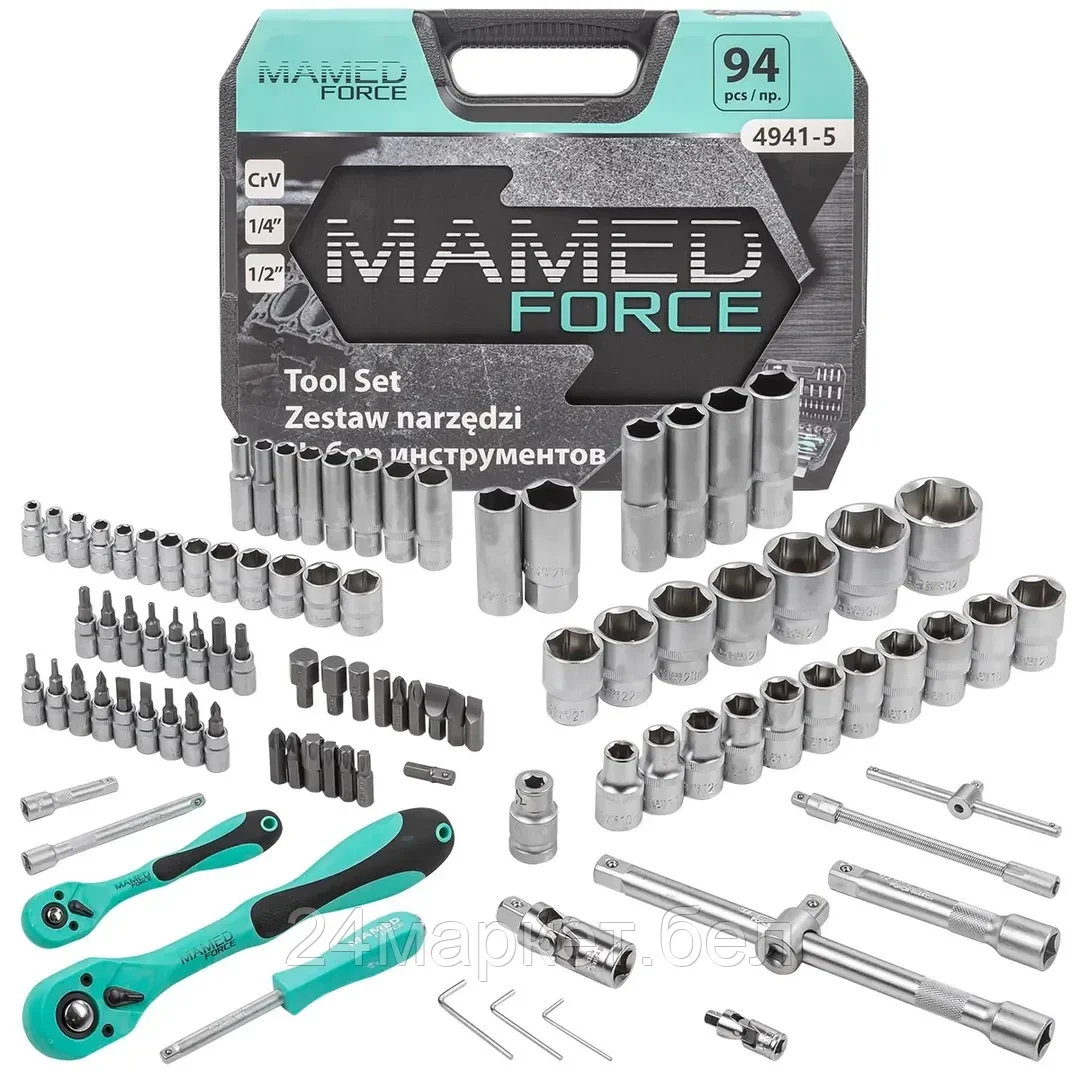 Набор инструментов PROFI 94пр. 1/4",1/2"(6гр)(4-32мм) MAMEDFORCE MF-4941-5