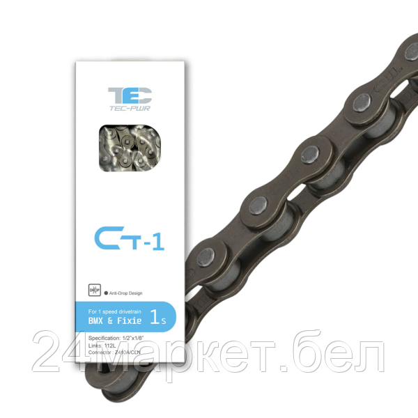 Цепь велосипедная CT-1, 1-ск., 112 зв., TC11008 TEC