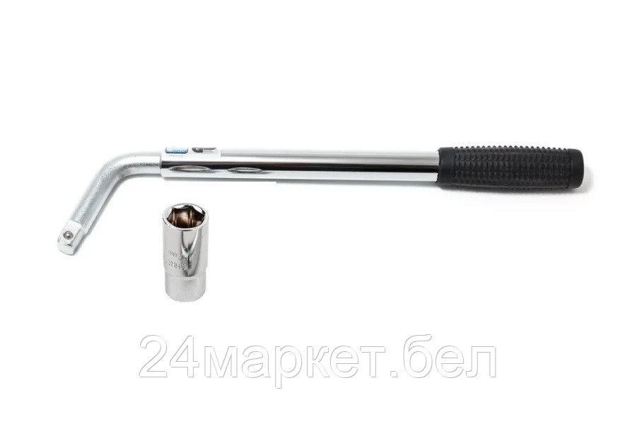 ROCKFORCE  RF-6811719 Ключ балонный Г-образный телескопический 1/2''(L min 340мм, L max 490мм) с прорезин.рукояткой в комплекте с переставной головкой 1/2''17х19мм