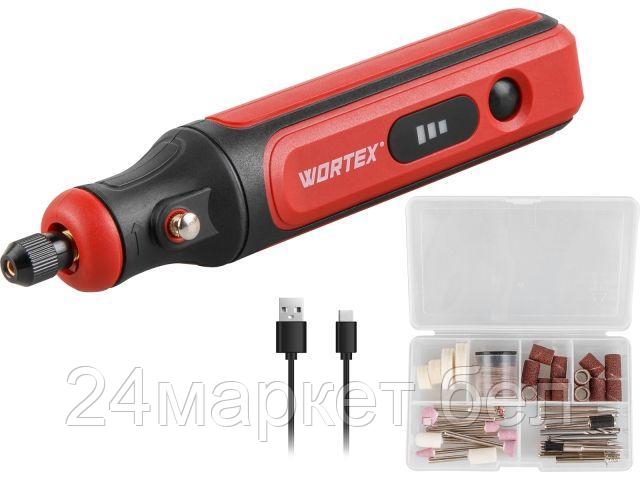 Аккум. гравер WORTEX MG 1415 ELi в кор.+ аксессуары (4 В, 1,5 А/ч, 5000 - 18000 об/мин, цанга 3,2 мм + аксессуары 75 шт.) 1326523
