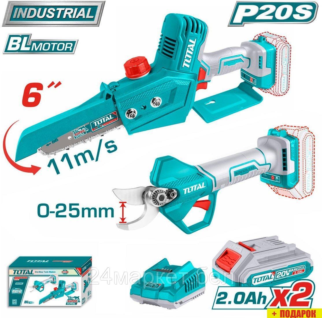 Total TOSLI240306 (пила цепная, секатор, 2 АКБ)
