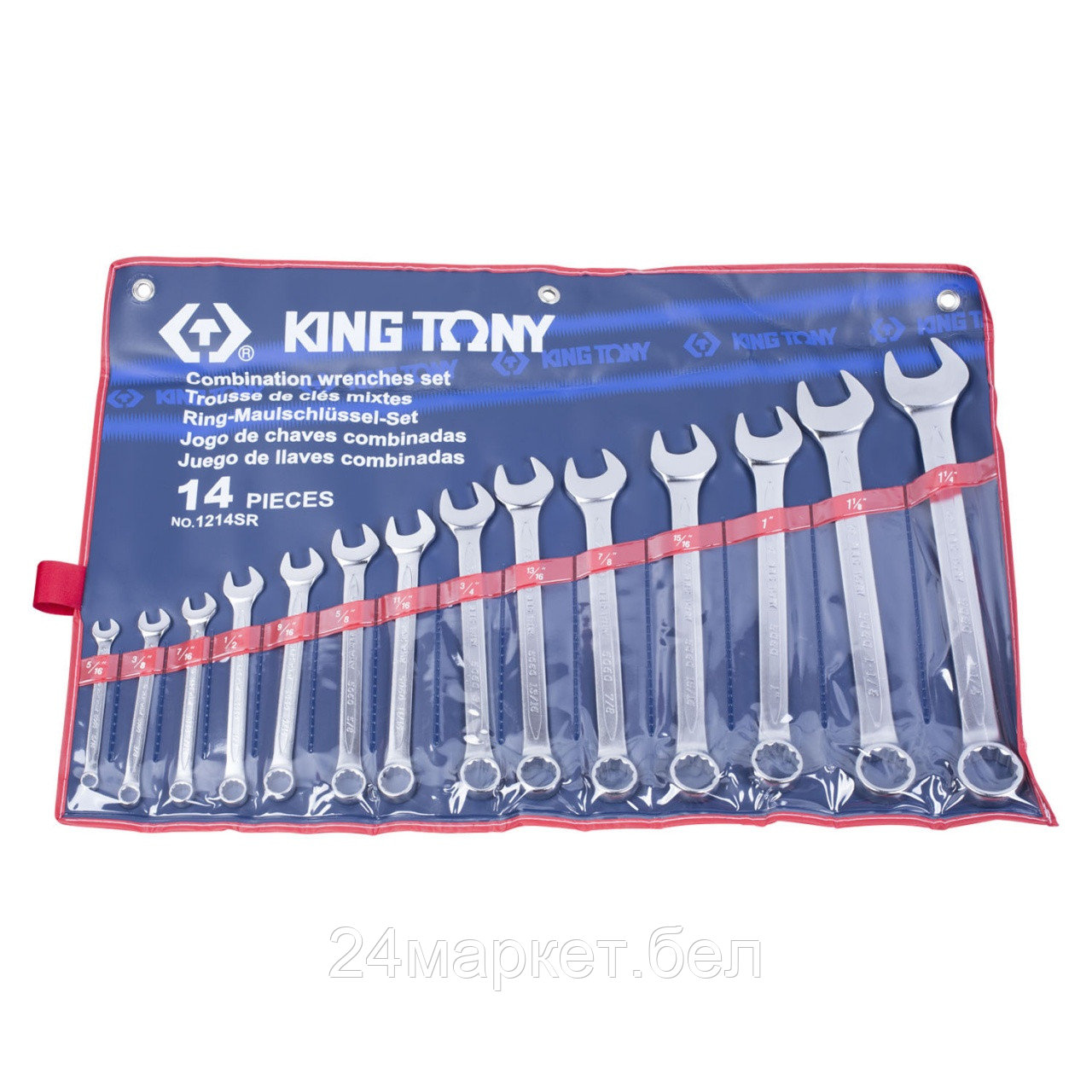 KING TONY 1214SR KING TONY Набор комбинированных ключей, 5/16"-1-1/4", 14 предметов