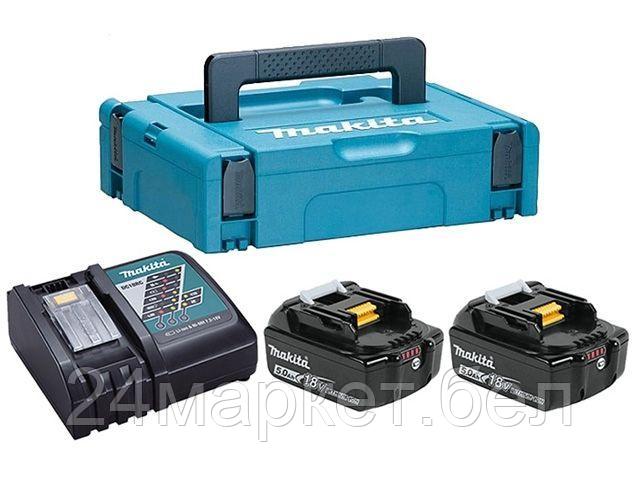 MAKITA Китай Комплект аккумулятор 18.0 В BL1850B 2 шт. + зарядное устройство DC18RC в кейсе (Набор BL1840B 18V 5,0 Ah 2 шт. + DC18RC) (MAKITA)