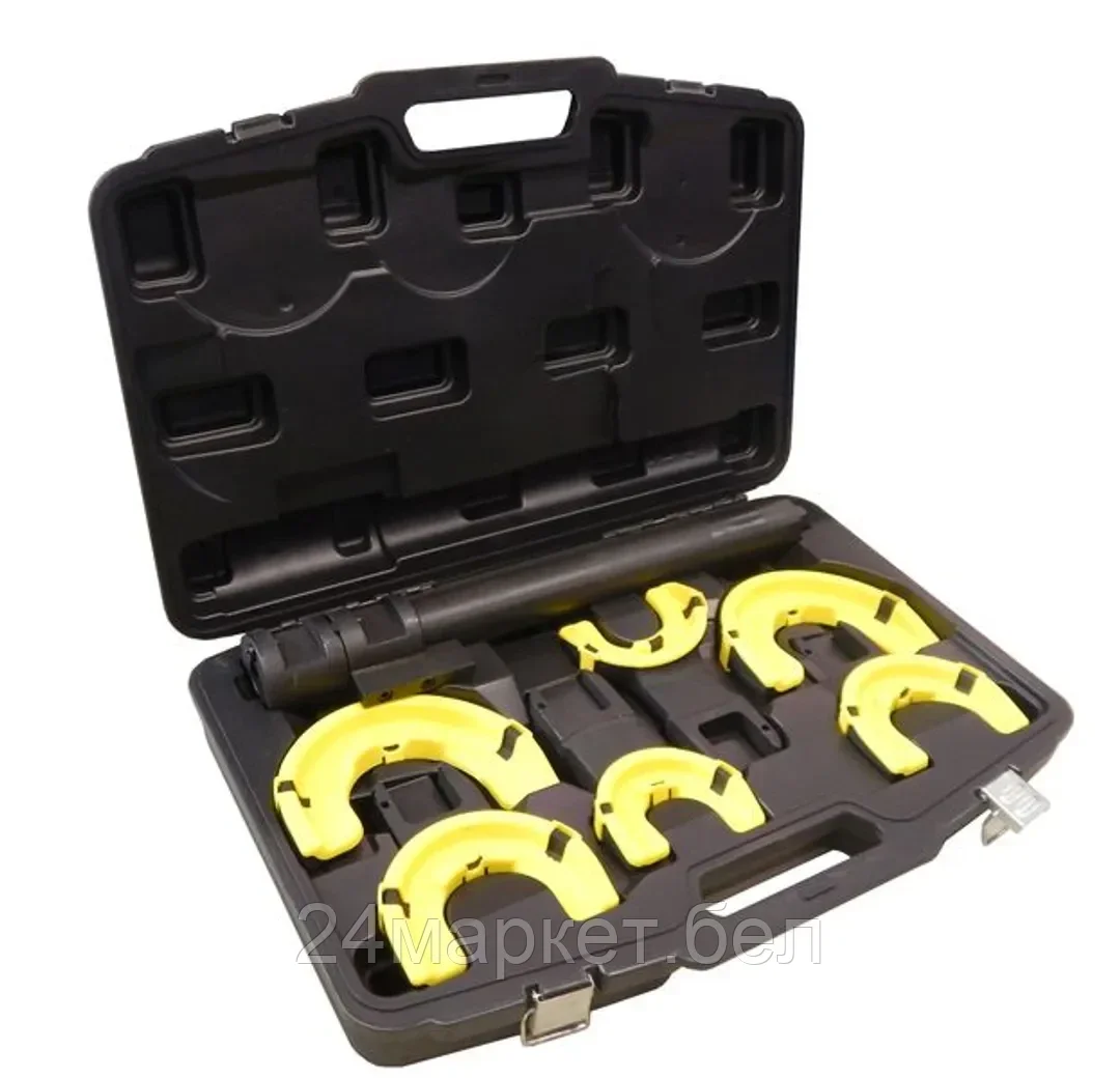 FORSAGE Стяжка пружин усиленная с 3-мя парами захватов и пластиковыми накладками, 7пр.(раб. диапазон:80-317мммм, диаметры захватов: 80/110/165 мм),в кейсе Forsage F-4274