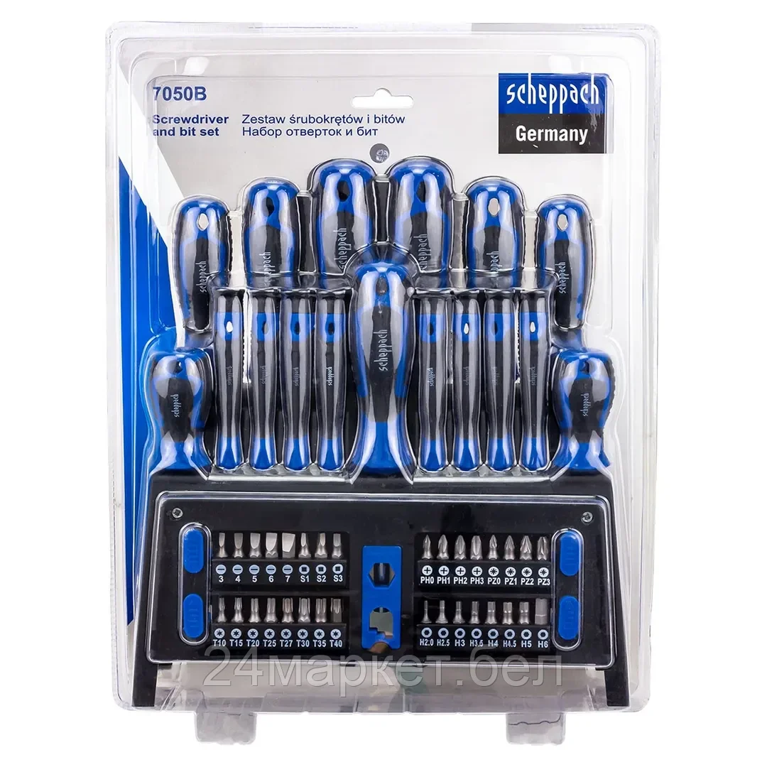 Sch-7050B Отвертки в комплекте с битами, набор 50пр. Scheppach