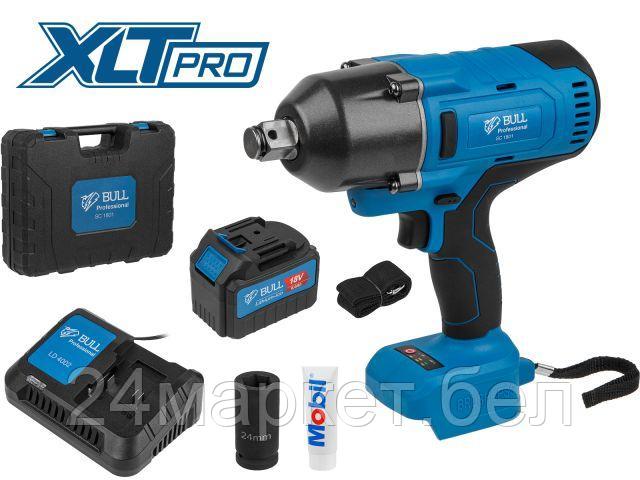 Аккумуляторный гайковерт BULL SC 1801 (18.0 В, 1 АКБ 6.0 Ач, ЗУ, тип посадки 3/4 ", 1000 Нм, вес 3.3 кг)