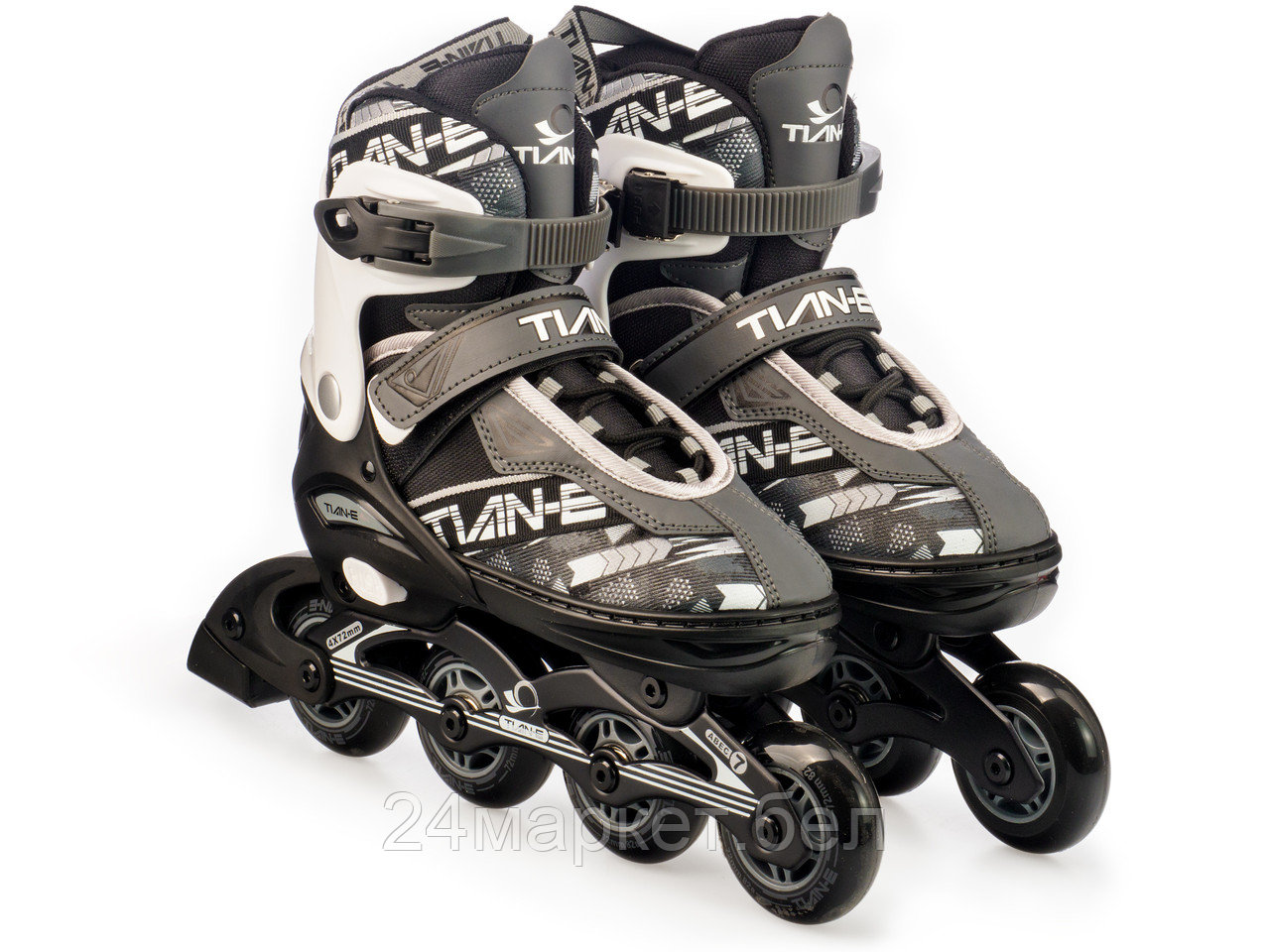 Роликовые коньки TIAN-E TE-781GRM (р. 35-38, серый)