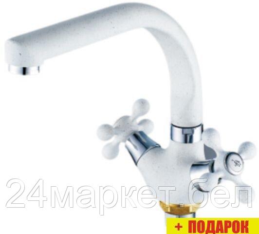 Смеситель для кухни вентильный (тип I), серия 230 белый ECONOCE (J-излив, длина 190 м, высота 197 мм, поворотный) EC0231